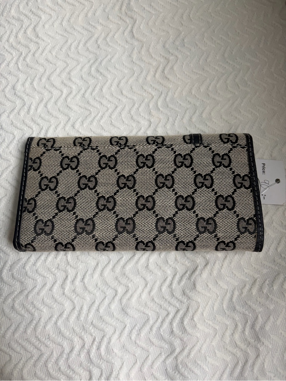 Beige and Black Supreme Continental Wallet - Signature Monogram - Picture 2 of 4